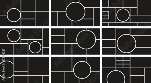 Modern bento grid layout for photo collage,tiling framing ,website app layout template