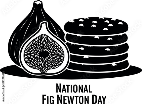 National fig newton day silhouette illustration of figs and newtons