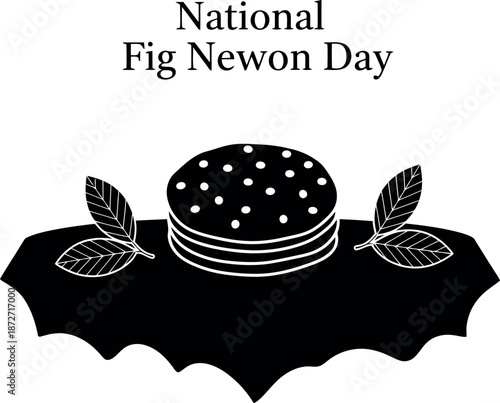 National fig newton day silhouette illustration of cake and cookies