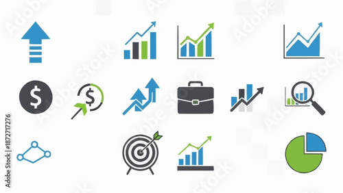 Collection of Business and Finance Icons and Graphics.