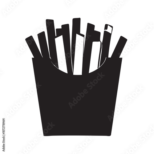 Black silhouette of a bucket filled with paintbrushes