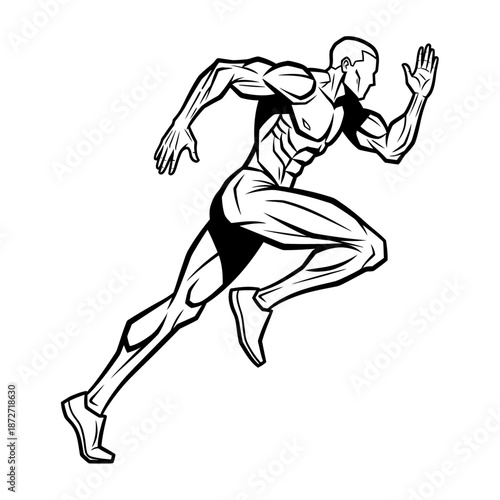 male runner sprinting illustration a powerful graphic representation of athletic performance and dynamic human movement for sports and fitness branding.