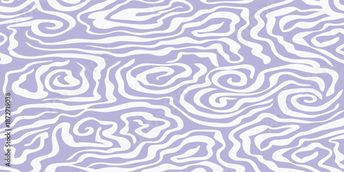Abstract Swirling Pattern of Lavender and White Organic Lines.