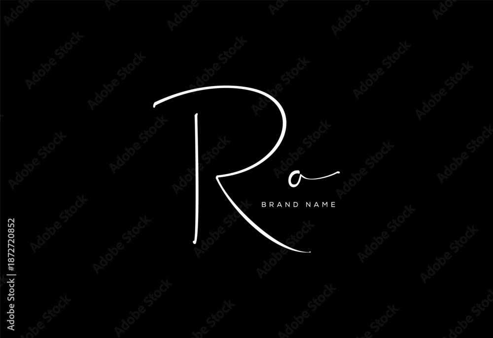 Φωτογραφία RO letter beauty cursive handwriting logo