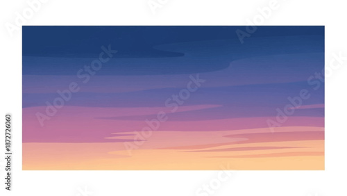 A serene landscape of a tranquil sky with pastel sunset colors and wispy clouds