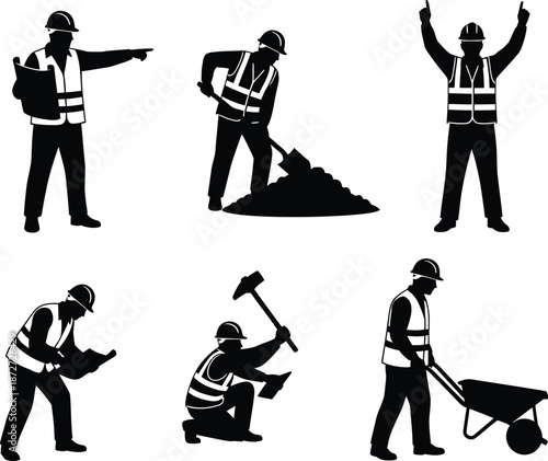 Silhouettes of men and people vector illustration