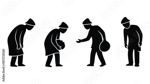Evolution of man depicted through four stages of physical posture