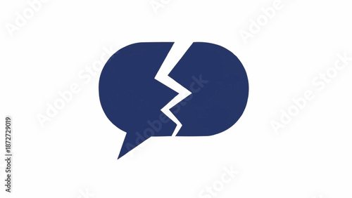 Broken Speech Bubble Icon Symbol.