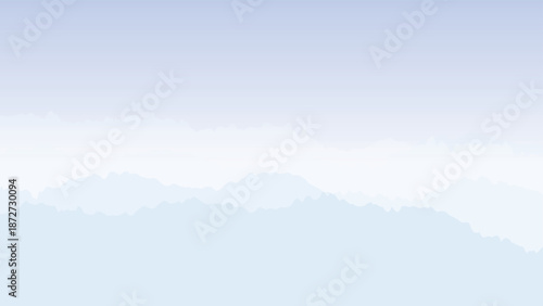 Serene misty mountain landscape with pale blue and lavender gradient layers for a tranquil background design