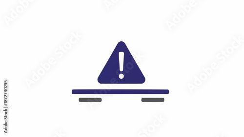 Warning Sign on Roadway Ahead Symbol.