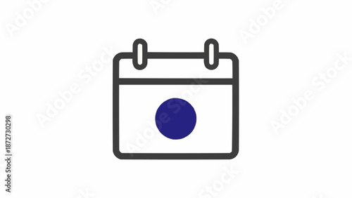 Simple calendar icon with circle.