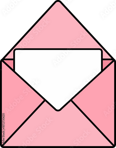 open envelope with blank card
