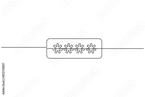 Four asterisks in a row symbolize password entry for security.