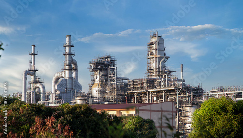 Photography Oil and Gas Industrial zone,The equipment of oil refining,Close-up of industrial pipelines of an oil-refinery plant,Detail of oil pipeline with valves in large oil refinery