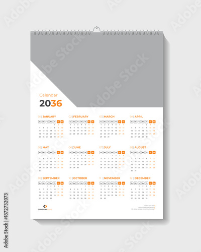 Calendar Design Week starts Monday with a corporate set design template vector file.