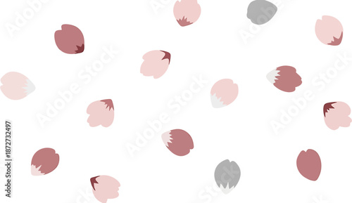 Delicate pink and grey petals gently drift and fall, creating a serene and beautiful background perfect for springtime designs, romantic themes, or natural invitations