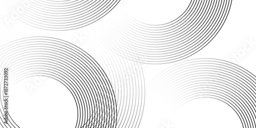 Modern white background with black circle rings. Digital future technology concept art simple. vector eps10 illustration