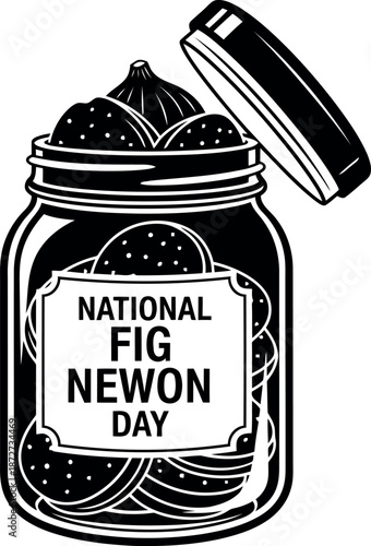 Silhouette of a jar filled with figs for national fig newton day