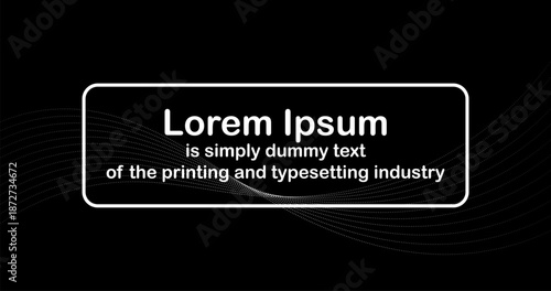 Banner Template Abstract background for web design with place for text and Particles Waves in Black and White Design