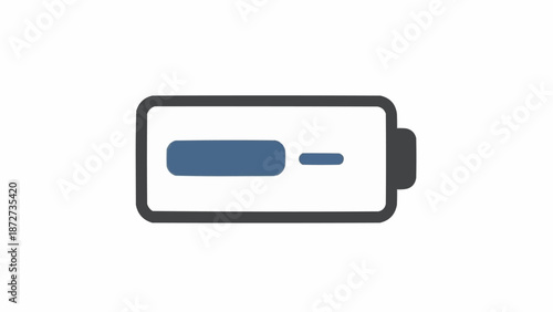 Battery icon with low charge level.