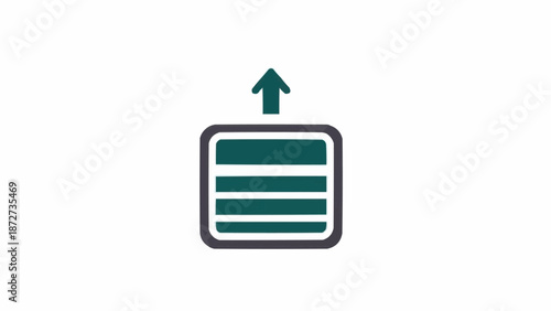 Green upload icon with arrow.