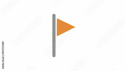 Small orange flag on metal pole.