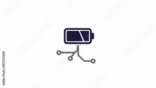 Battery Icon with Two Wires Connected.
