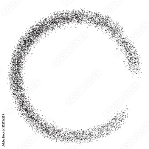 Abstract Circular Shape Formed by Tiny Particles.