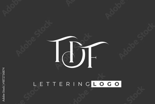 Photography TDF Elegant Monogram Logo Design With Decorative Lettering