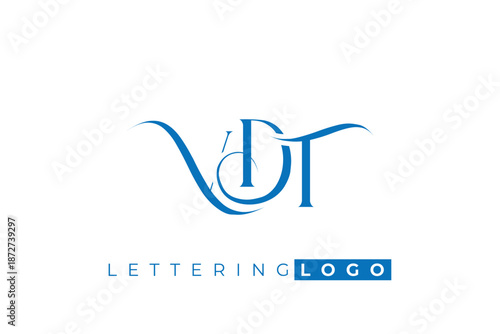 VDT Elegant Monogram Logo Design With Decorative Lettering