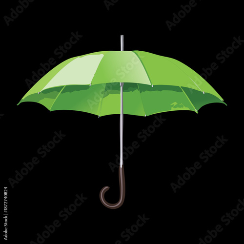 Illustration of a green umbrella symbol for risk management and protection in business and finance
