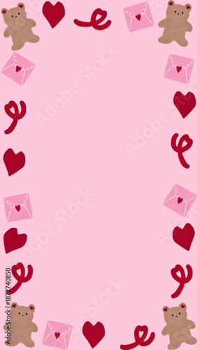 Animated Teddy Bear Valentine Frame