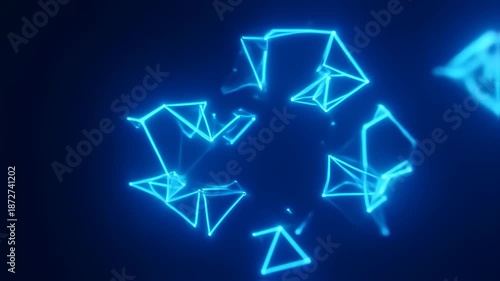 Wallpaper Mural Abstract digital network of glowing, light-blue geometric shapes Torontodigital.ca