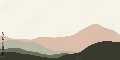 Minimalist Abstract Mountain Landscape with Earthy Tones.