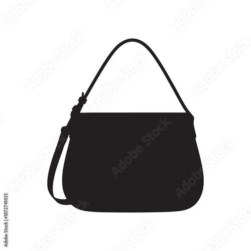 Women bag silhouette vector flat illustration design on white background