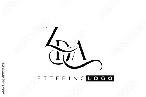 ZDA Elegant Monogram Logo Design With Decorative Lettering