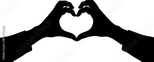 Two human hands gracefully forming a universal heart shape gesture against a pure white background, symbolizing love.