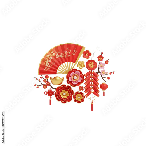Chinese new year decoration elements