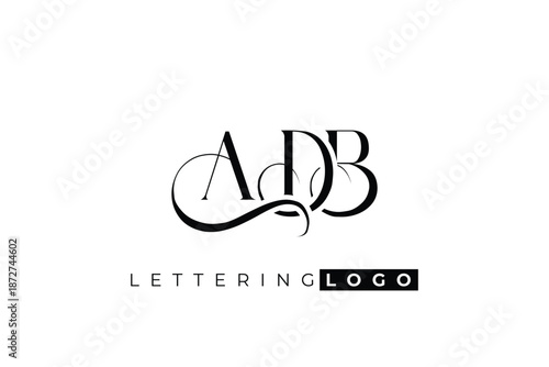 ADB Elegant Monogram Logo Design With Decorative Lettering