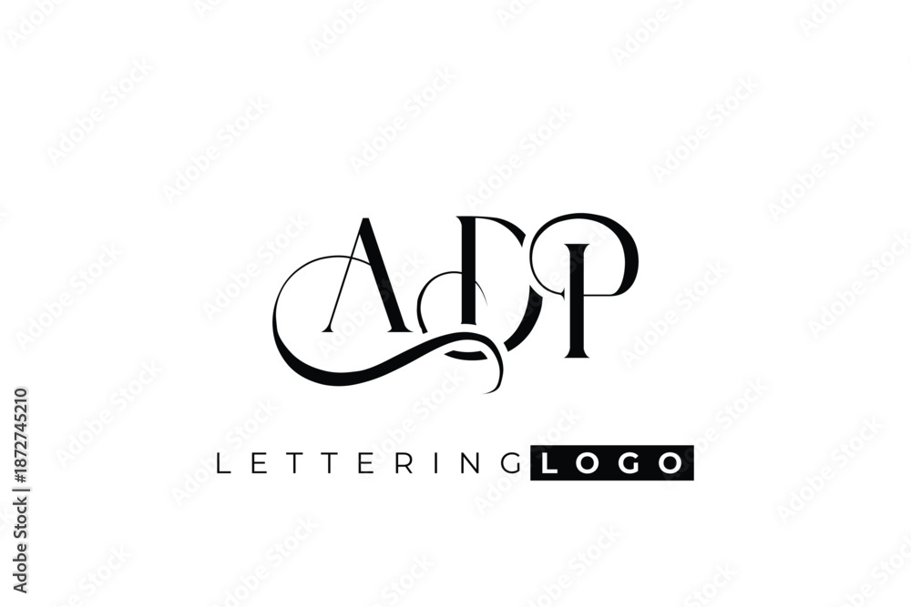 Fototapeta premium ADP Elegant Monogram Logo Design With Decorative Lettering