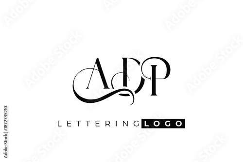 ADP Elegant Monogram Logo Design With Decorative Lettering