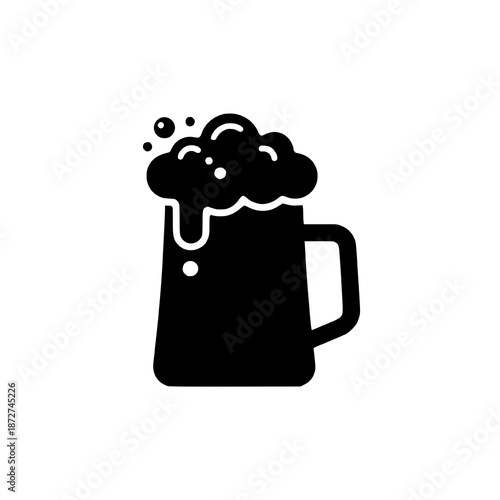 Black illustration of Beer bug foam top 