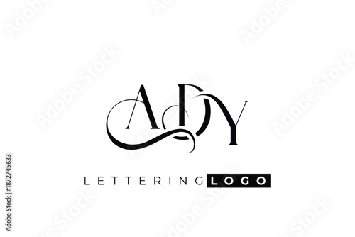 ADY Elegant Monogram Logo Design With Decorative Lettering