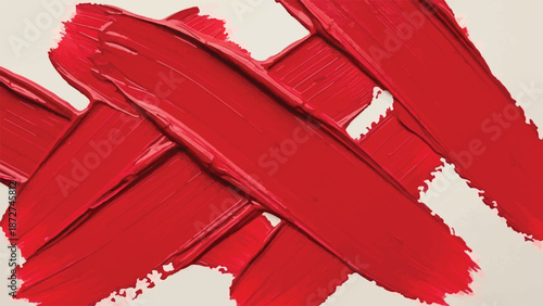 Abstract Red Paint Strokes on White Background