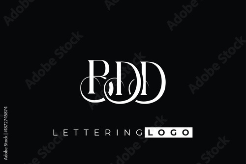BDD Elegant Monogram Logo Design With Decorative Lettering