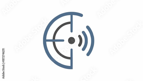 Target with signal waves logo symbol.