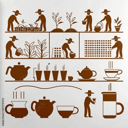 set of coffee cups and saucers