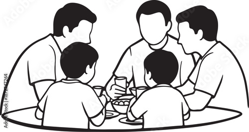 Family enjoying a meal together at the dinner table