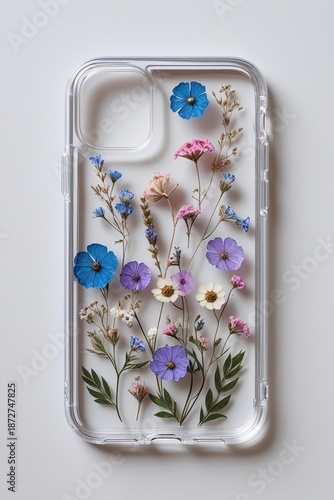 blue vase with flowers