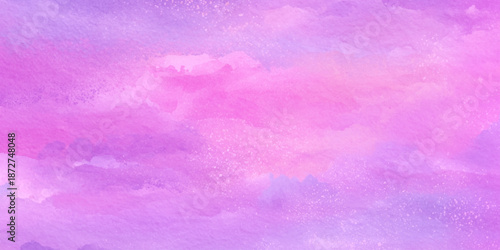 A beautiful abstract watercolor painting with soft gradients of pink and purple hues creates a dreamy effect